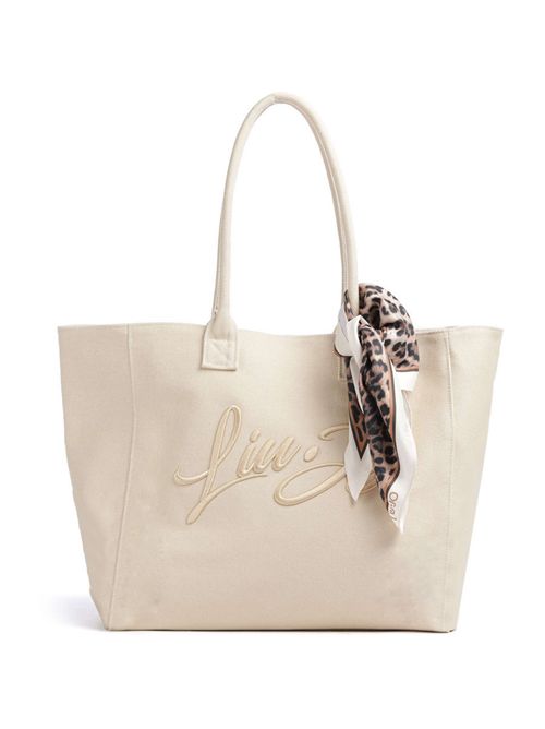 Borsa tote grande con logo ricamato LIU JO | AA6200T546A/31308